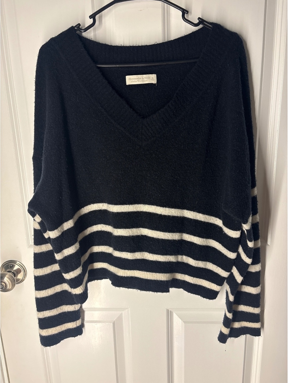 Abercrombie & Fitch Merino Wool XL Striped Sweater Preppy Quiet Luxury Old Money